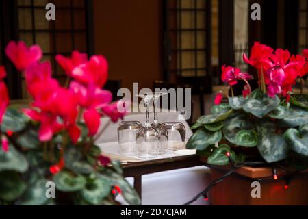 Outdoor restaurant terrace Stock Photo