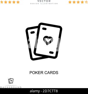 Poker cards icon. Simple element from digital disruption collection. Line Poker cards icon for templates, infographics and more Stock Vector