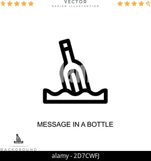 Message in a bottle icon. Simple element from digital disruption collection. Line Message in a bottle icon for templates, infographics and more Stock Vector
