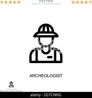 Archeologist icon. Simple element from digital disruption collection. Line Archeologist icon for templates, infographics and more Stock Vector