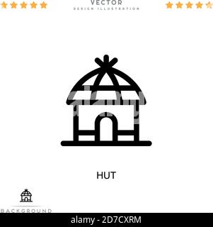 Hut icon. Simple element from digital disruption collection. Line Hut icon for templates, infographics and more Stock Vector