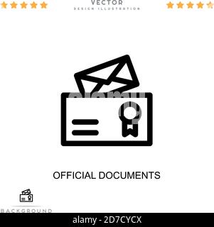 Official documents icon. Simple element from digital disruption collection. Line Official documents icon for templates, infographics and more Stock Vector