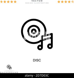 Disc icon. Simple element from digital disruption collection. Line Disc icon for templates, infographics and more Stock Vector