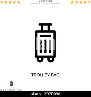 Trolley bag icon. Simple element from digital disruption collection. Line Trolley bag icon for templates, infographics and more Stock Vector