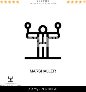 Marshaller icon. Simple element from digital disruption collection. Line Marshaller icon for templates, infographics and more Stock Vector