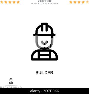 Builder icon. Simple element from digital disruption collection. Line Builder icon for templates, infographics and more Stock Vector