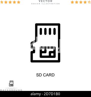 Sd card icon. Simple element from digital disruption collection. Line Sd card icon for templates, infographics and more Stock Vector