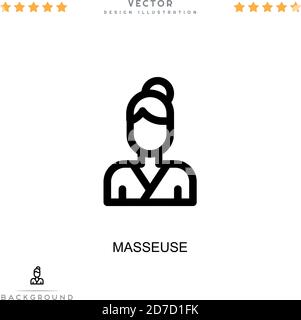 Masseuse icon. Simple element from digital disruption collection. Line Masseuse icon for templates, infographics and more Stock Vector