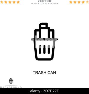 Trash can icon. Simple element from digital disruption collection. Line Trash can icon for templates, infographics and more Stock Vector