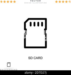 Sd card icon. Simple element from digital disruption collection. Line Sd card icon for templates, infographics and more Stock Vector