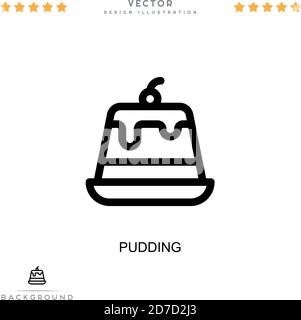 Pudding icon. Simple element from digital disruption collection. Line Pudding icon for templates, infographics and more Stock Vector