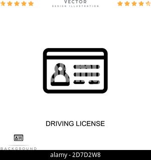 Driving license icon. Simple element from digital disruption collection. Line Driving license icon for templates, infographics and more Stock Vector