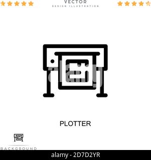 Plotter icon. Simple element from digital disruption collection. Line Plotter icon for templates, infographics and more Stock Vector