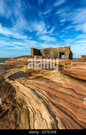 Hilbre Island; Eroded Sandstone; Wirral; Cheshire; UK Stock Photo