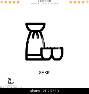 Sake icon. Simple element from digital disruption collection. Line Sake ...