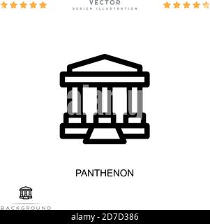 Panthenon icon. Simple element from digital disruption collection. Line Panthenon icon for templates, infographics and more Stock Vector