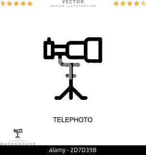 Telephoto icon. Simple element from digital disruption collection. Line Telephoto icon for templates, infographics and more Stock Vector