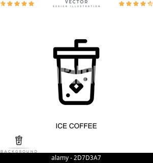 Ice coffee icon. Simple element from digital disruption collection. Line Ice coffee icon for templates, infographics and more Stock Vector