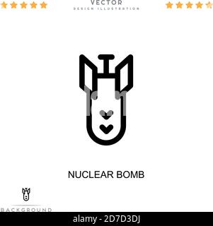 Nuclear bomb icon. Simple element from digital disruption collection. Line Nuclear bomb icon for templates, infographics and more Stock Vector