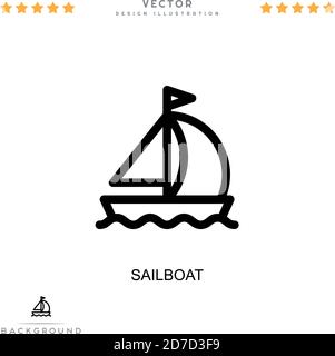 Sailboat icon. Simple element from digital disruption collection. Line Sailboat icon for templates, infographics and more Stock Vector
