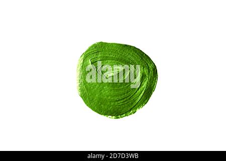 Green concealer swatch isolated on white background. Stock Photo