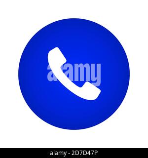 Call Icon. Call Button On a Blue Gradient Circle Shape Stock Vector