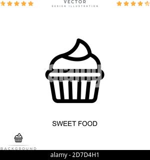 Sweet food icon. Simple element from digital disruption collection. Line Sweet food icon for templates, infographics and more Stock Vector