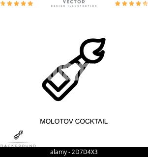 Molotov cocktail icon. Simple element from digital disruption collection. Line Molotov cocktail icon for templates, infographics and more Stock Vector