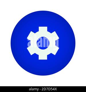 Settings Icon. Settings Button On a Blue Gradient Circle Shape. Vector Illustration Stock Vector