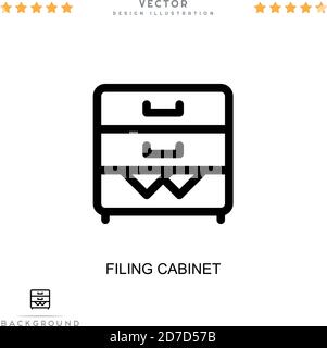 Filing cabinet icon. Simple element from digital disruption collection. Line Filing cabinet icon for templates, infographics and more Stock Vector