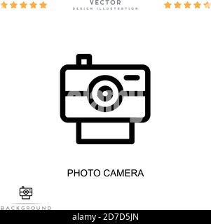 Photo camera icon. Simple element from digital disruption collection. Line Photo camera icon for templates, infographics and more Stock Vector