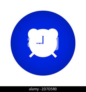 Alarm Clock Icon. Alarm Button On a Blue Gradient Circle Shape Stock Vector