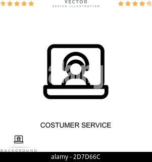 Costumer service icon. Simple element from digital disruption collection. Line Costumer service icon for templates, infographics and more Stock Vector