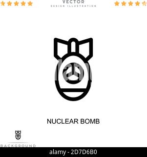 Nuclear bomb icon. Simple element from digital disruption collection. Line Nuclear bomb icon for templates, infographics and more Stock Vector