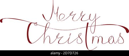 Merry Christmas vector text Calligraphic Lettering design card template. Creative typography for Holiday Greeting Gift Poster. Calligraphy Font style Stock Vector
