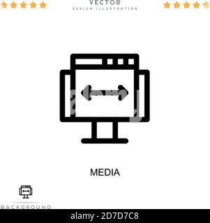 Media icon. Simple element from digital disruption collection. Line Media icon for templates, infographics and more Stock Vector