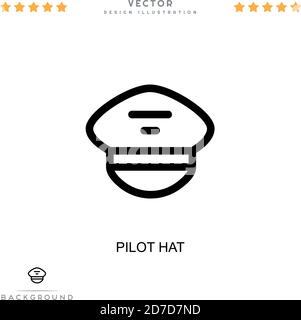 Pilot hat icon. Simple element from digital disruption collection. Line Pilot hat icon for templates, infographics and more Stock Vector