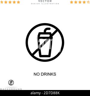No drinks icon. Simple element from digital disruption collection. Line No drinks icon for templates, infographics and more Stock Vector
