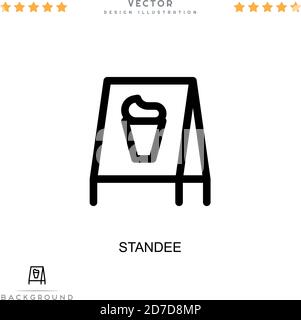 Standee icon. Simple element from digital disruption collection. Line Standee icon for templates, infographics and more Stock Vector