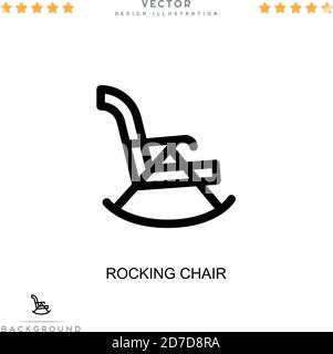 Rocking chair icon. Simple element from digital disruption collection. Line Rocking chair icon for templates, infographics and more Stock Vector