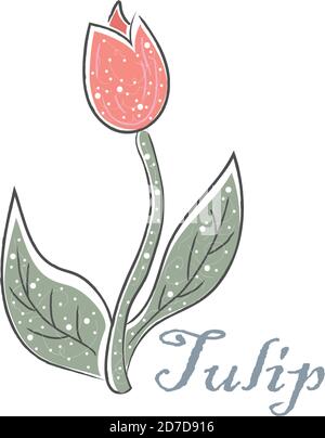 Stylish Icon Of a Flower. Hand Drawn Delicate Design. Scandinavian Style. Vector Illustration Stock Vector