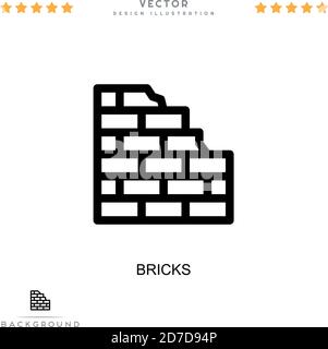Bricks icon. Simple element from digital disruption collection. Line Bricks icon for templates, infographics and more Stock Vector