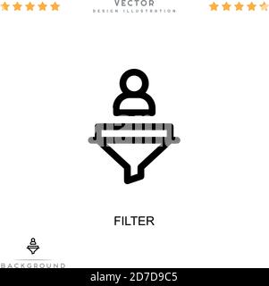 Filter icon. Simple element from digital disruption collection. Line Filter icon for templates, infographics and more Stock Vector