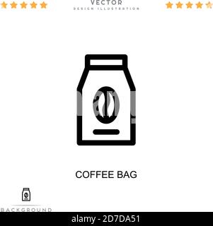 Coffee bag icon. Simple element from digital disruption collection. Line Coffee bag icon for templates, infographics and more Stock Vector
