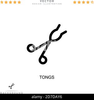 Tongs icon. Simple element from digital disruption collection. Line Tongs icon for templates, infographics and more Stock Vector