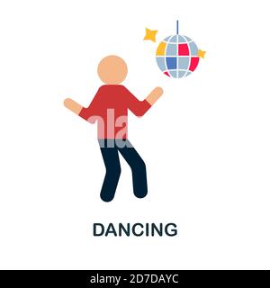 Dancing icon. Simple element from celebration collection. Creative Dancing icon for web design, templates, infographics and more Stock Vector