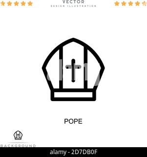 Pope icon. Simple element from digital disruption collection. Line Pope icon for templates, infographics and more Stock Vector