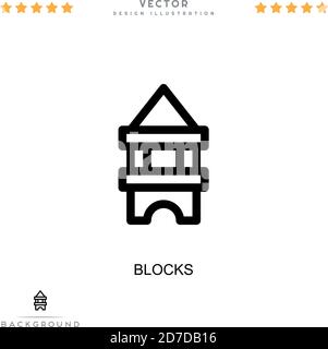 Blocks icon. Simple element from digital disruption collection. Line Blocks icon for templates, infographics and more Stock Vector
