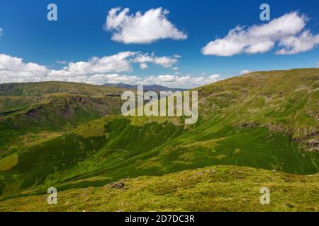 looking towards Seat Sandal from Stone Arthur above Grasmere, Lake District, UK. Stock Photo