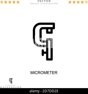 Micrometer icon. Simple element from digital disruption collection. Line Micrometer icon for templates, infographics and more Stock Vector